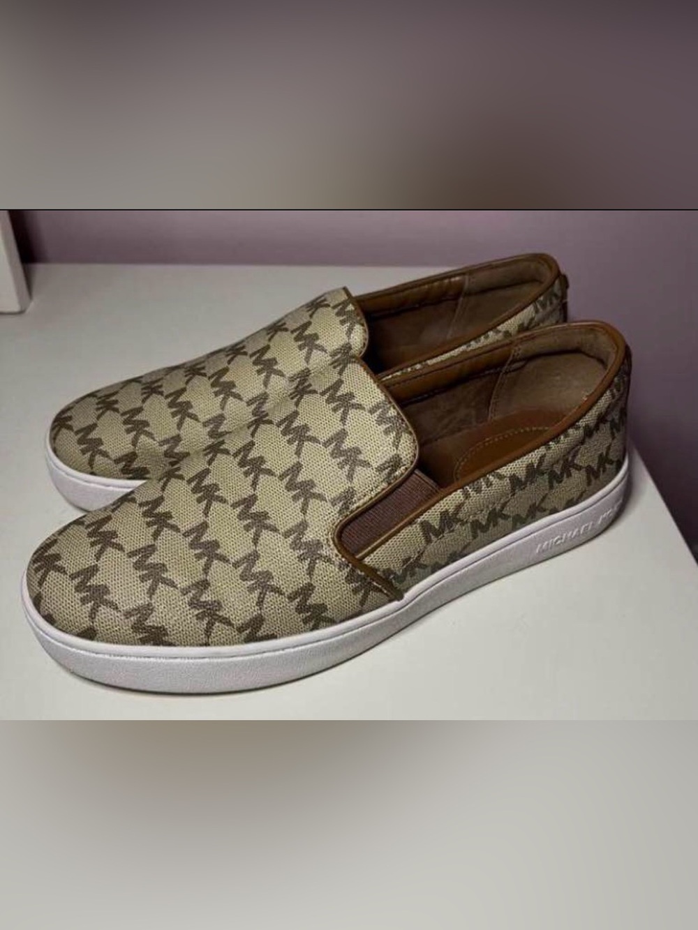 Michael Kors Teddi Signature Logo Slip-On Sneaker (US Size 7)